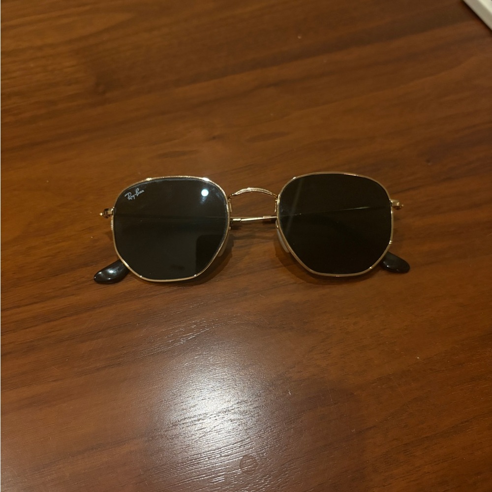 Ray-Ban Gold Frame Sunglasses with Dark Lenses